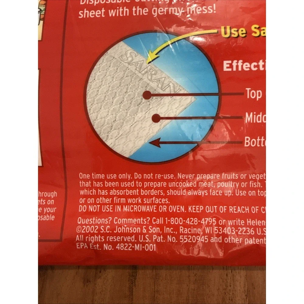 Saran Disposable Cutting Board Cutting Sheets Pack of 20 Brand New Discontinued